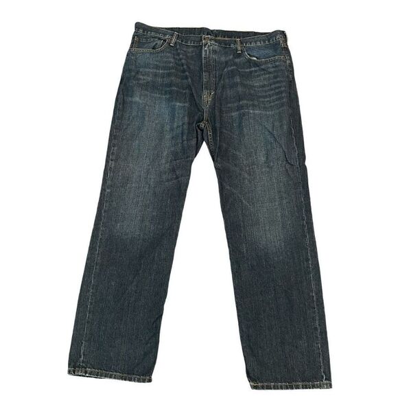 LEVI Men’s Classic Straight Dark Wash Blue Jeans Size W44 L34 - Picture 1 of 8